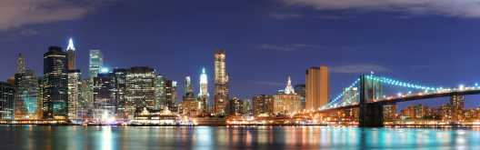 New York skyline lit up
