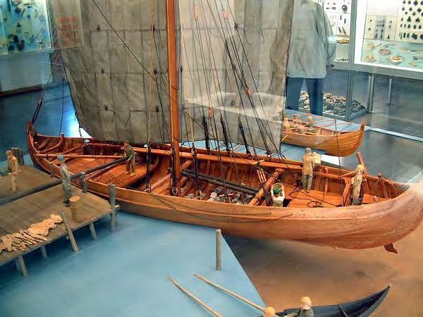 The knarr is a type of Norse merchant ship the Vikings built for long Atlantic voyages.
