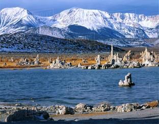 Mono Lake with high Sierras in background to the west.