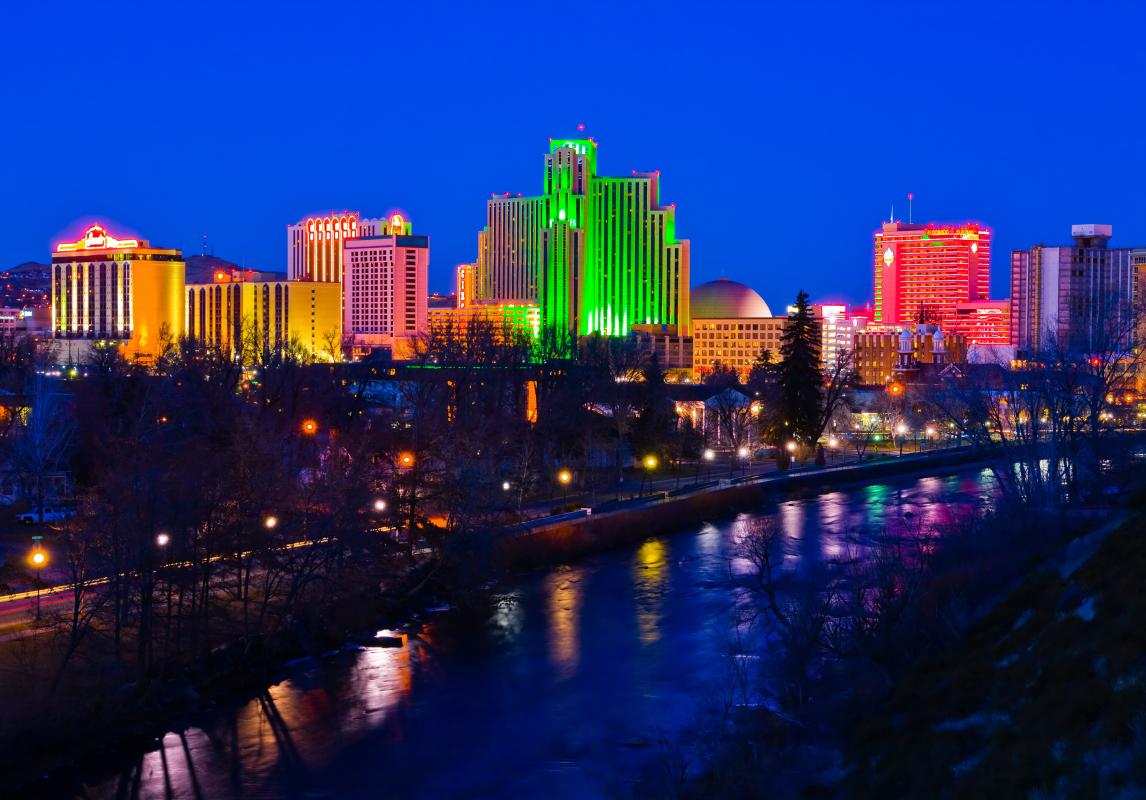 stock photo of Reno at night
