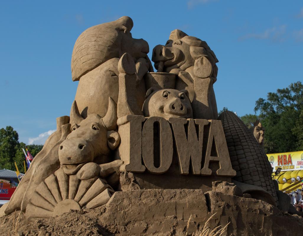Stock photo of sand sculpture at Iowa State Fair