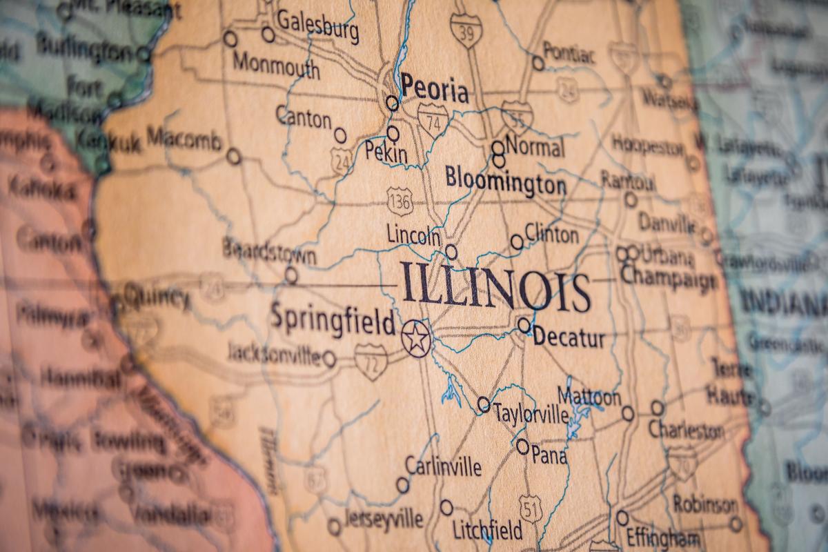 Stock photo of map of Illinois