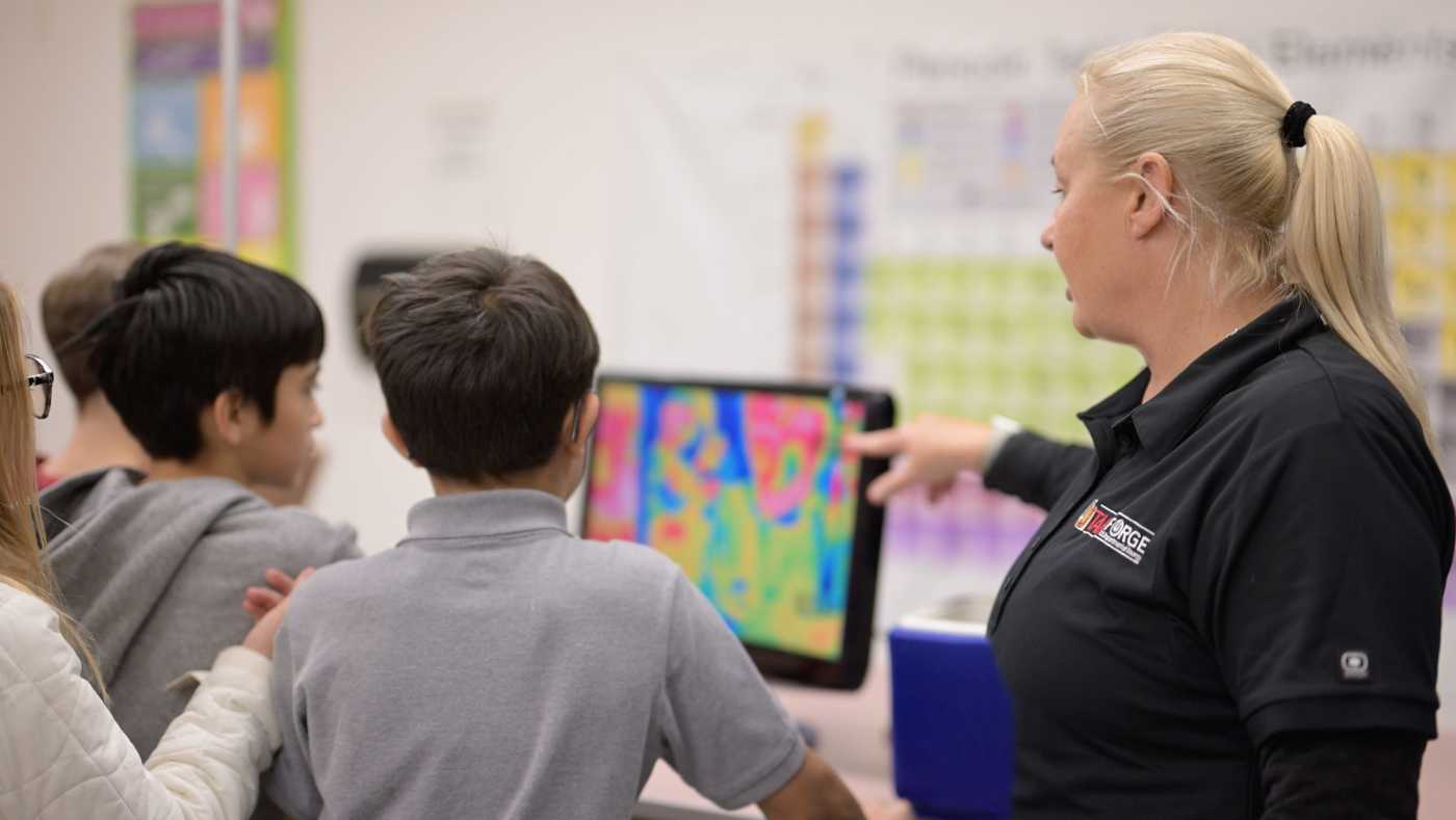 Play leads to learning with heat camera’s. Photo Credit: Eric Larson, Flash Point, SLC