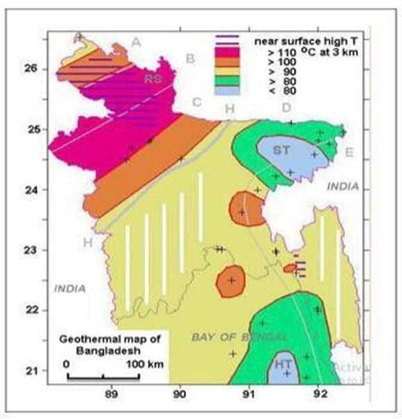 Geothermal map of Bangladesh