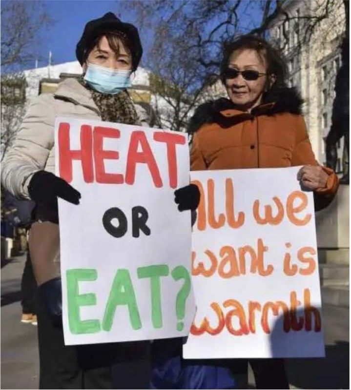 People protesting energy poverty