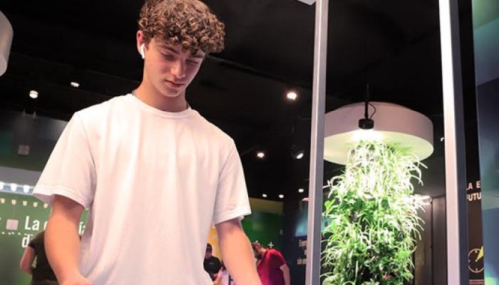 Photo of young person at a museum exhibit