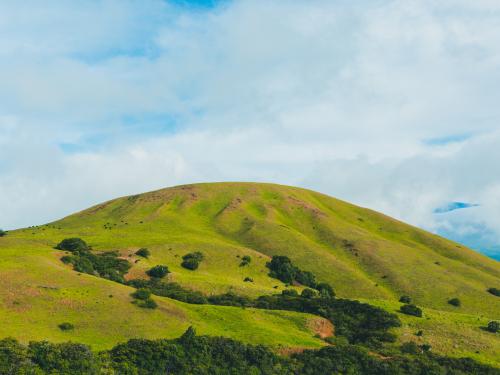 green mountain blue sky