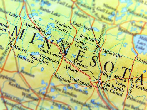 Stock photo of map of Minnesota