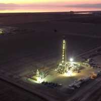 Rig 16 as the sun is setting in the Imperial Valley. Photo by Michelle Pina.